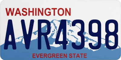 WA license plate AVR4398