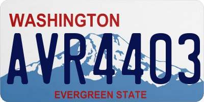 WA license plate AVR4403