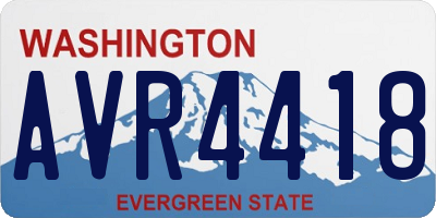 WA license plate AVR4418