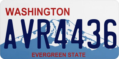 WA license plate AVR4436