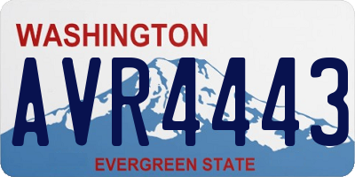 WA license plate AVR4443