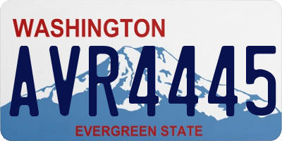 WA license plate AVR4445