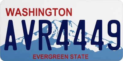 WA license plate AVR4449