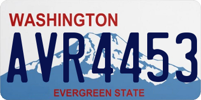 WA license plate AVR4453