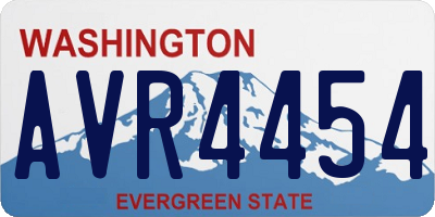 WA license plate AVR4454