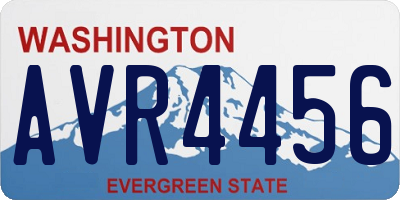 WA license plate AVR4456