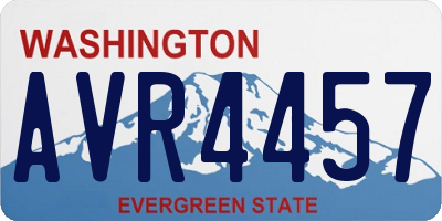 WA license plate AVR4457