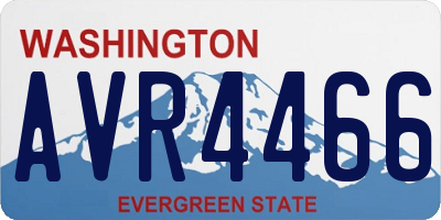 WA license plate AVR4466