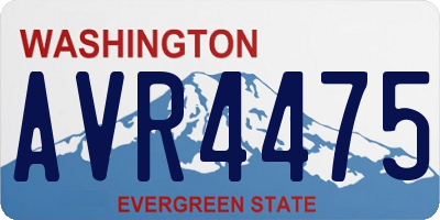 WA license plate AVR4475