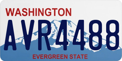 WA license plate AVR4488