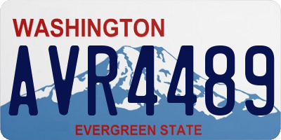 WA license plate AVR4489