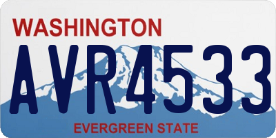 WA license plate AVR4533