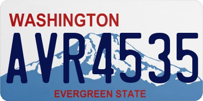 WA license plate AVR4535