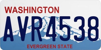 WA license plate AVR4538