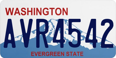 WA license plate AVR4542