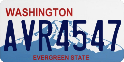 WA license plate AVR4547