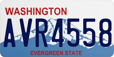 WA license plate AVR4558