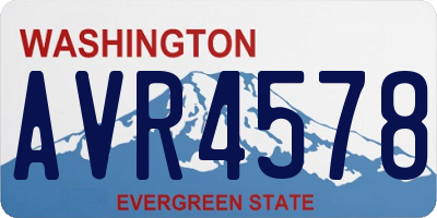 WA license plate AVR4578