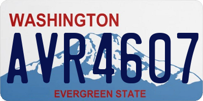WA license plate AVR4607