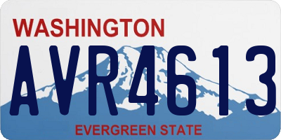 WA license plate AVR4613
