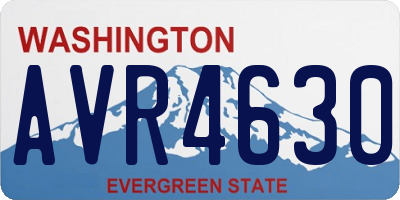 WA license plate AVR4630