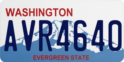 WA license plate AVR4640
