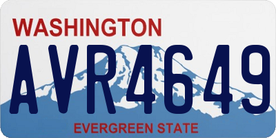 WA license plate AVR4649