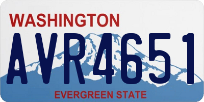 WA license plate AVR4651
