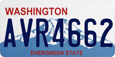 WA license plate AVR4662