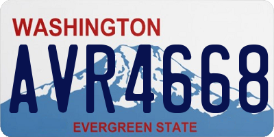 WA license plate AVR4668