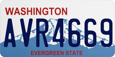 WA license plate AVR4669