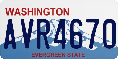 WA license plate AVR4670