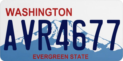 WA license plate AVR4677