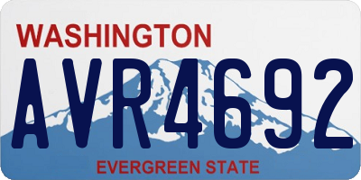 WA license plate AVR4692