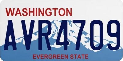 WA license plate AVR4709