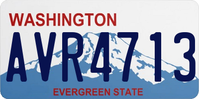 WA license plate AVR4713