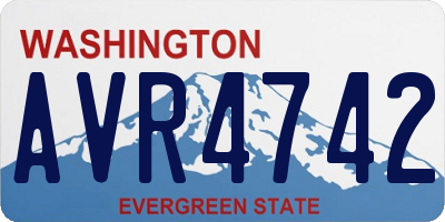 WA license plate AVR4742