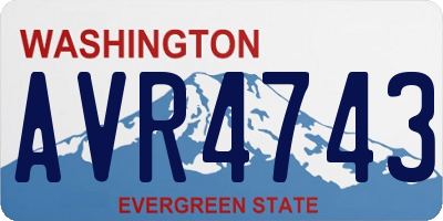 WA license plate AVR4743