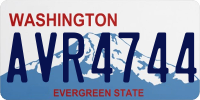 WA license plate AVR4744
