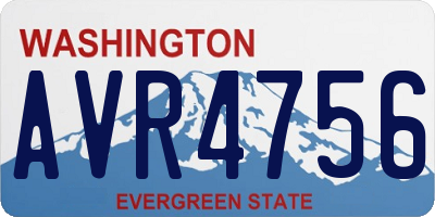 WA license plate AVR4756