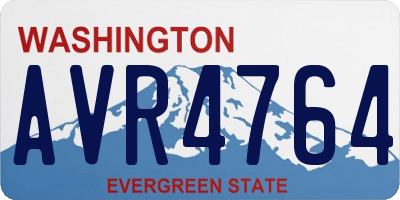 WA license plate AVR4764
