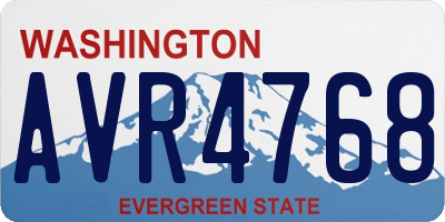 WA license plate AVR4768