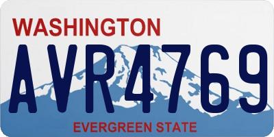 WA license plate AVR4769