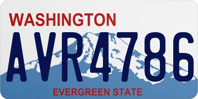 WA license plate AVR4786