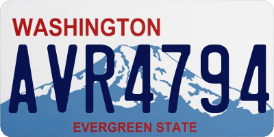 WA license plate AVR4794