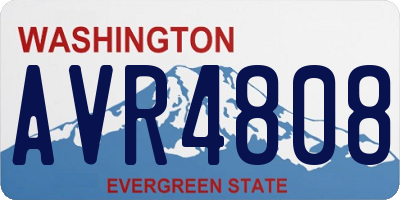WA license plate AVR4808