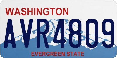 WA license plate AVR4809