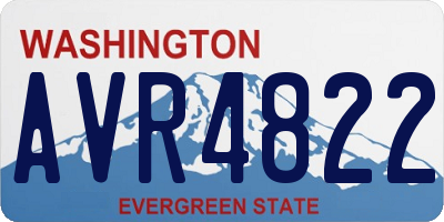 WA license plate AVR4822