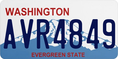 WA license plate AVR4849