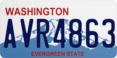WA license plate AVR4863